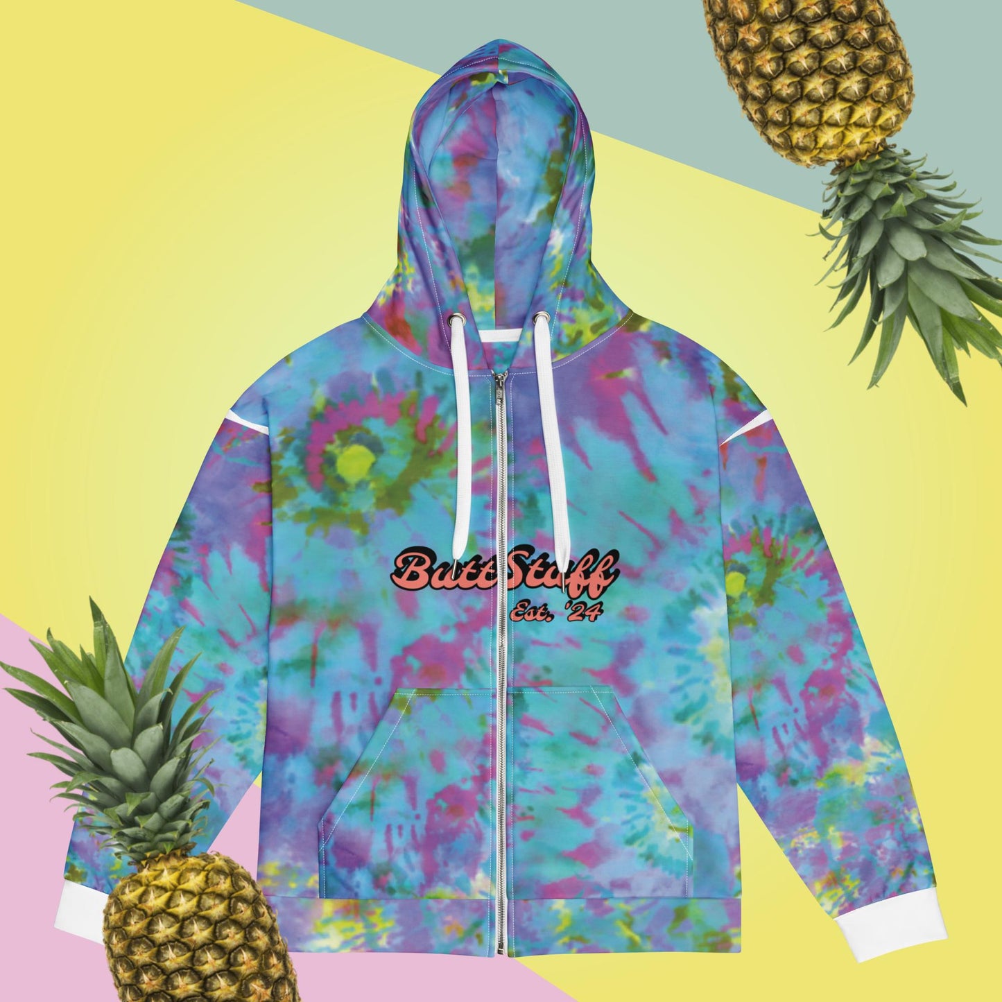 Butt Stuff Tie-Dye zip hoodie